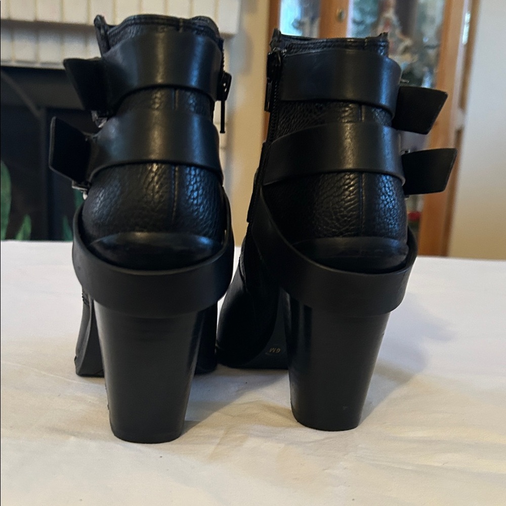 Gianni Bini Black Ankle Booties with Buckle Detail - Picture 6 of 8
